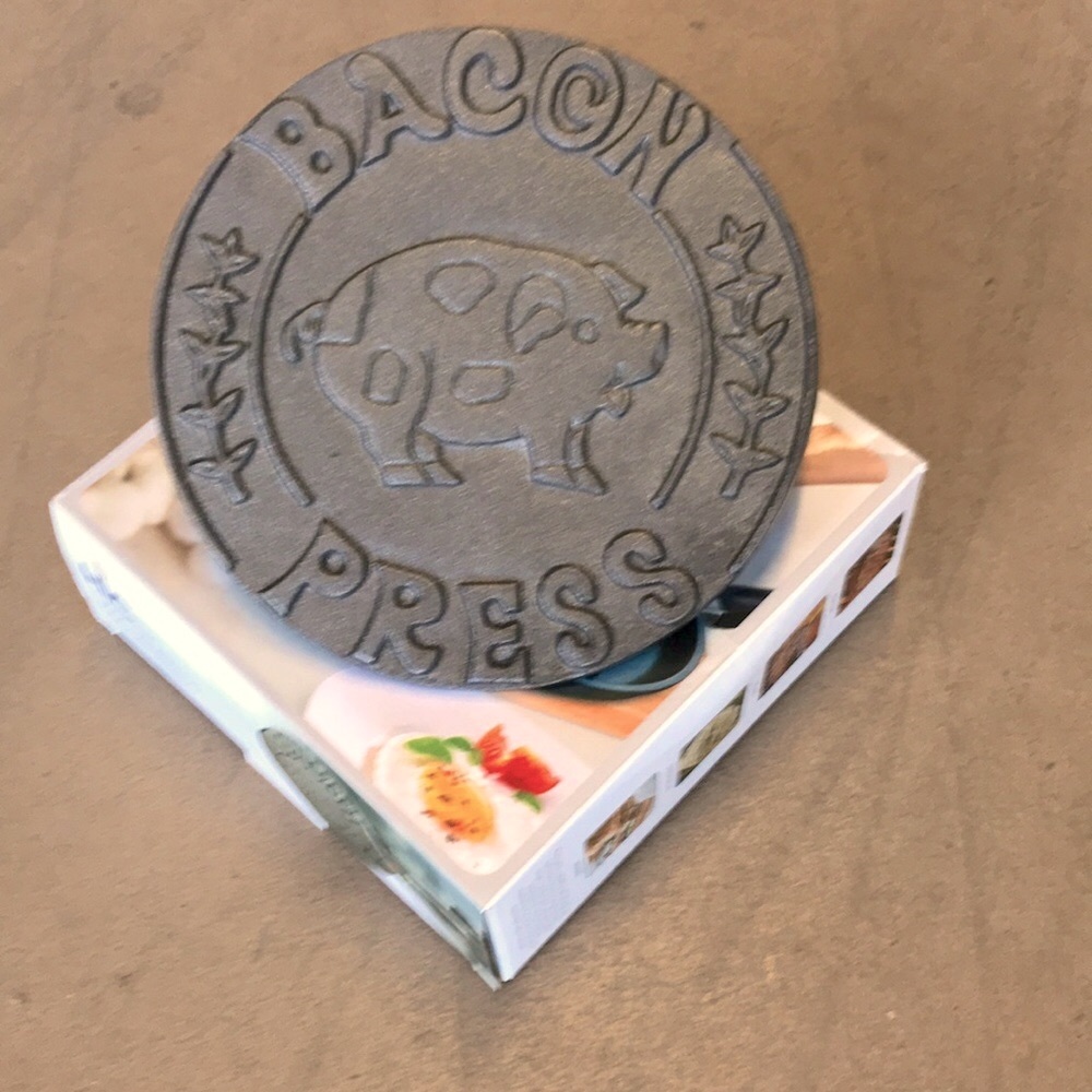 Cast iron bacon press or steak weight